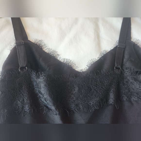 Rebecca Minkoff Black Lace Trim Midi Slip Dress Size M & S NWOT - Picture 11 of 16